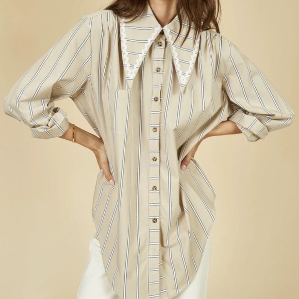 Hunter Bell NY Miles Stripe Button Down L